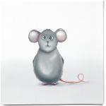 Reduzierte Graue Leinwanddrucke mit Maus-Motiv aus Holz 