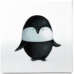 Reduzierte Schwarze Leinwanddrucke mit Pinguinmotiv aus Holz 