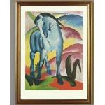 Blaue Expressionistische Franz Marc Poster mit Pferdemotiv 