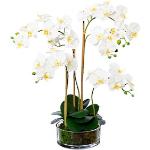 Reduzierte Weiße Künstliche Orchideen im Glas 