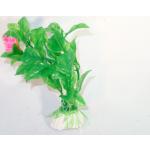 Kunstpflanze grÃŒn mit pinker BlÃŒte 20 cm Aquarium Dekoration