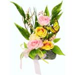 Rosa Landhausstil Künstliche Blumengestecke mit Insekten-Motiv 