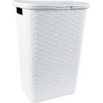 Weiße Moderne Spetebo Wäschekörbe & Wäschepuffs aus Kunststoff mit Deckel 