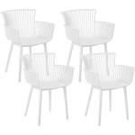 Reduzierte Weiße Beliani Gartenstühle & Balkonstühle aus Kunststoff stapelbar Breite 0-50cm, Höhe 0-50cm, Tiefe 0-50cm 4-teilig 