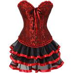 Rote Mini Burlesque-Kostüme für Damen Größe L 