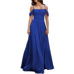 Royalblaue Elegante Ärmellose Maxi Cold Shoulder Lange Abendkleider aus Chiffon für Damen Größe S für Brautjungfern für den für den Sommer 