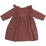 Braune Vintage Bio Kinderkleider mit Höschen aus Leinen für Babys Größe 56 
