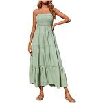 Grüne Vintage Langärmelige Kurze Abendkleider aus Denim für Damen Übergrößen für den für den Sommer 