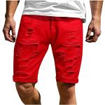 Rote Wasserdichte Slim Fit Jeans aus Leinen für Herren Größe XL für den für den Sommer 