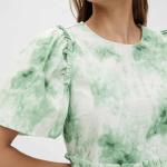 Grüne Batik Langärmelige Pieces T-Shirts für Damen für den für den Sommer 