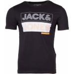 Schwarze Unifarbene Kurzärmelige Jack & Jones T-Shirts aus Baumwolle für Herren für den für den Frühling 