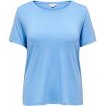 Blaue Sexy Langärmelige ONLY T-Shirts für Damen Große Größen für den für den Sommer 