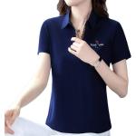 Rosa Unifarbene Kurzärmelige Kurzarm-Poloshirts aus Polyester Handwäsche für Damen Größe 5 XL 