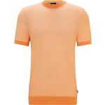 Orange Kurzärmelige HUGO BOSS BOSS Herrenpullover aus Baumwollmischung Größe 3 XL 