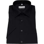 Schwarze Kurzärmelige Marvelis Kentkragen Hemden mit Kent-Kragen aus Baumwolle für Herren 
