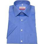 Blaue Elegante Kurzärmelige Marvelis Kentkragen Hemden mit Kent-Kragen aus Baumwolle für Herren 