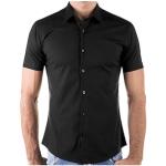 Reduzierte Schwarze Kurzärmelige Cipo & Baxx Redbridge Kentkragen Hemden mit Kent-Kragen mit Knopf aus Baumwollmischung für Herren Größe 5 XL 