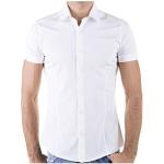 Reduzierte Weiße Unifarbene Kurzärmelige Cipo & Baxx Redbridge Kentkragen Hemden mit Kent-Kragen mit Knopf aus Baumwollmischung für Herren Größe 5 XL 