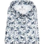 Anthrazitfarbene Blumenmuster Kurzärmelige Desoto Kentkragen Hemden mit Kent-Kragen aus Jersey für Herren 