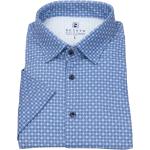 Kurzarmhemd - Slim Fit - Jersey - Kentkragen - Print - blau DESOTO