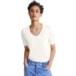 Reduzierte Elfenbeinfarbene Halblangärmelige Street One V-Ausschnitt T-Shirts für Damen Größe XS 