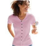 Rosa Casual Kurzärmelige Casual Looks V-Ausschnitt V-Shirts aus Viskose für Damen Größe XXL 