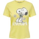 Blumenmuster Kurzärmelige ONLY Die Peanuts Snoopy T-Shirts aus Jersey für Damen Größe XS 