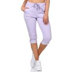 Fliederfarbene Jeans-Bermudas aus Denim für Damen Größe L Weite 42 für den für den Sommer 