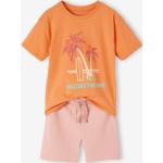 Aprikose Unifarbene Vertbaudet Kurze Kinderschlafanzüge mit Palmenmotiv aus Jersey für Jungen Größe 152 
