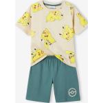 Smaragdgrüne Pokemon Kurze Kinderschlafanzüge aus Baumwolle für Jungen Größe 128 