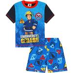 Blaue Feuerwehrmann Sam Kinderschlafanzüge & Kinderpyjamas für Jungen 