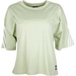Grüne Langärmelige adidas T-Shirts mit Galonstreifen für Damen 