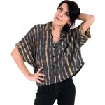 Batik Oversize Kurzärmelige Damenkurzarmhemden mit Knopf Größe L für den für den Sommer 