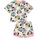 Weiße Minnie Mouse Entenhausen Kinderschlafanzüge & Kinderpyjamas mit Maus-Motiv aus Baumwolle für Mädchen 