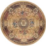 Beige Theko Runde Runde Teppiche 120 cm aus Textil 