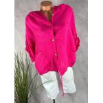 Pinke Mini Blusenjacken mit Kapuze für Damen 