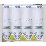 Blaue Bestickte Maritime bader Scheibengardinen & Küchengardinen aus Textil 
