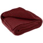 Rote Häkeldecken & Strickdecken aus Textil maschinenwaschbar 140x190 