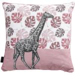 Pinke Sofakissen & Dekokissen mit Giraffen-Motiv aus Textil 50x50 
