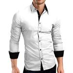 Weiße Elegante Langärmelige Kentkragen Hemden mit Kent-Kragen für Herren Größe XXL zur Hochzeit für den für den Herbst 