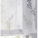 Offwhitefarbene Blumenmuster Kutti Raffrollos ohne Bohren strukturiert aus Polyester transparent 