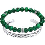Grüne Elegante Kuzzoi Edelstein Armbänder aus Silber mit Malachit handgemacht für Herren 2-teilig 