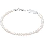 Weiße Kuzzoi Perlenarmbänder aus Silber mit Echte Perle für Herren 