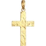 Silberne Kreuzanhänger Gehämmerte aus Leder handgemacht für Herren 