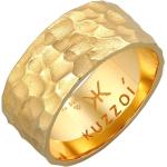 Goldene Unifarbene Elegante Kuzzoi Goldringe aus Silber handgemacht für Herren Größe 62 