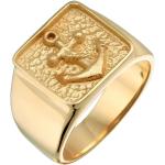Reduzierte Goldene Unifarbene Maritime Kuzzoi Rechteckige Goldringe aus Gold für Herren Größe 62 