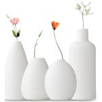 Reduzierte Beige Minimalistische Vasensets mit Ornament-Motiv aus Keramik 
