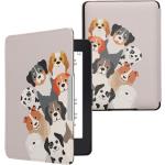 Taupefarbene kwmobile Kindle Paperwhite Hüllen Art: Flip Cases mit Hundemotiv aus Kunstleder 