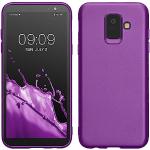 Reduzierte Violette Elegante kwmobile Samsung Galaxy A6 Hüllen 2018 Metallic mit Knopf aus Silikon 