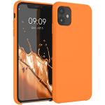 Orange kwmobile iPhone 11 Hüllen mit Bildern mit Knopf aus Silikon für kabelloses Laden 